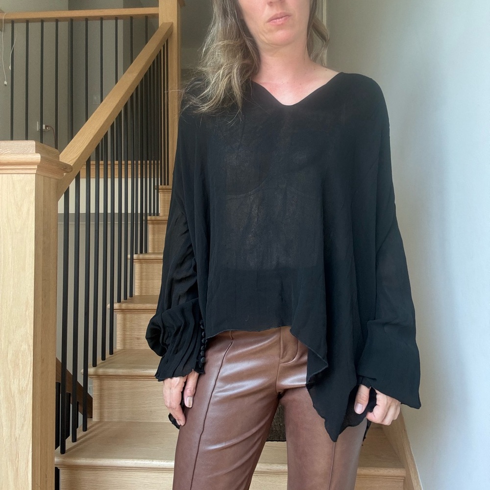 Vintage Elizabeth and James Black Sheer Blouse